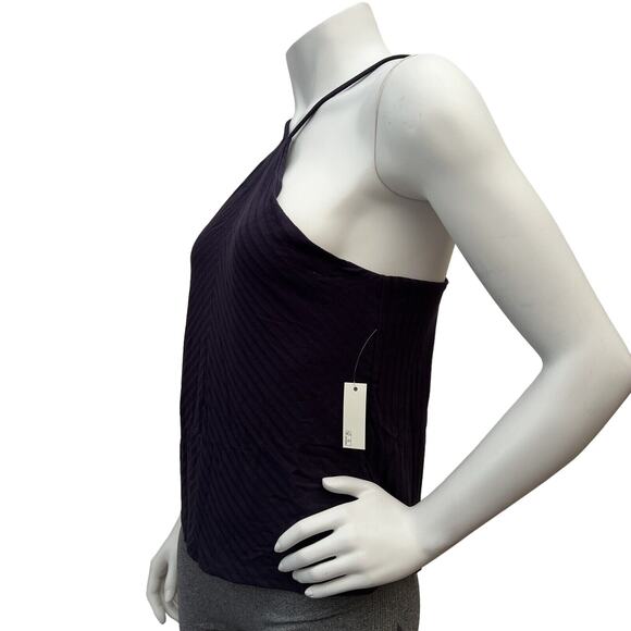 Daily Ritual Women's Navy Wide Rib Cropped T-strap Cami Top Size Large - Picture 4 of 13